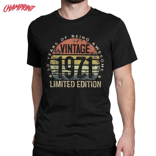 men's t-shirts 50 year old gifts vintage 1971 limited edition 50th birthday t shirt pure cotton clothing tees gift, White;black
men's t-shirts 50 year old gifts vintage 1971 limited edition 50th birthday t shirt pure cotton clothing tees gift, White;black