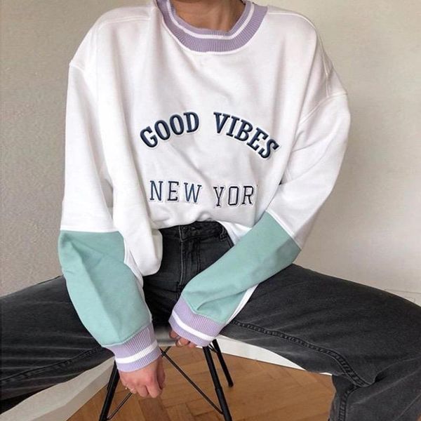 letters embroidery sweatshirt women autumn crewneck white casual round neck loose long sleeve pullovers fashion girl women's hoodies &, Black
letters embroidery sweatshirt women autumn crewneck white casual round neck loose long sleeve pullovers fashion girl women's hoodies &, Black