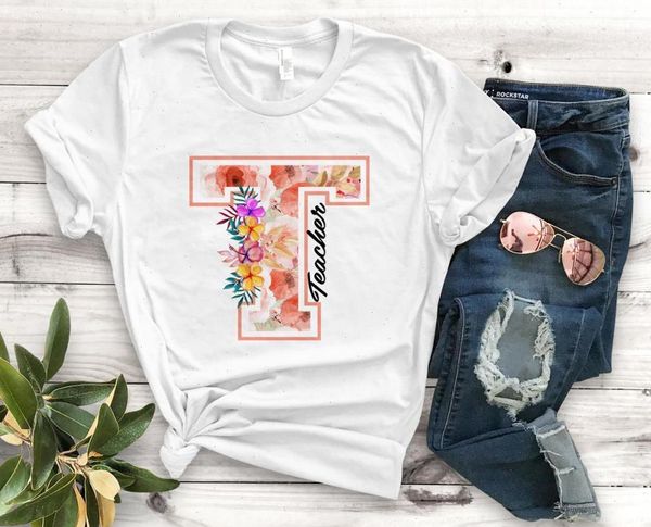 teacher floral womens t shirts print women tshirt cotton casual funny shirt gift for lady yong girl tee pm, White
teacher floral womens t shirts print women tshirt cotton casual funny shirt gift for lady yong girl tee pm, White
