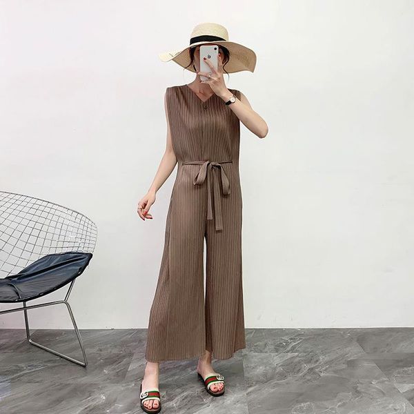 women's jumpsuits & rompers miyake pleated jumpsuit wide leg casual pants loose large lace up, Black;white
women's jumpsuits & rompers miyake pleated jumpsuit wide leg casual pants loose large lace up, Black;white