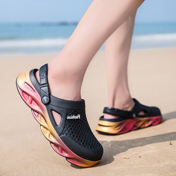 classic men women trainers sport size 44 cross-border summer slippers thick-soled beach shoes couple hole shoe outdoors baotou sandals code:, Black
classic men women trainers sport size 44 cross-border summer slippers thick-soled beach shoes couple hole shoe outdoors baotou sandals code:, Black