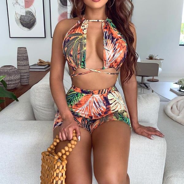 women's swimwear beach wear woman bikini swimsuit bandage high waist printed slim outfits women sets 2021, White;black
women's swimwear beach wear woman bikini swimsuit bandage high waist printed slim outfits women sets 2021, White;black