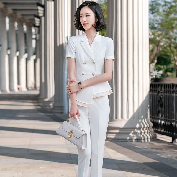 fashion white blazer women business suits pant and jacket sets office ladies work uniform short sleeve pantsuits women's two piece pant
fashion white blazer women business suits pant and jacket sets office ladies work uniform short sleeve pantsuits women's two piece pant