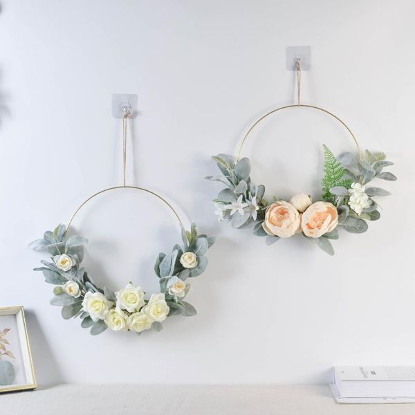 decorative flowers & wreaths cilected nordic ins artificial flower wall hanging simulation silk metal ring garland christmas wedding door de
decorative flowers & wreaths cilected nordic ins artificial flower wall hanging simulation silk metal ring garland christmas wedding door de