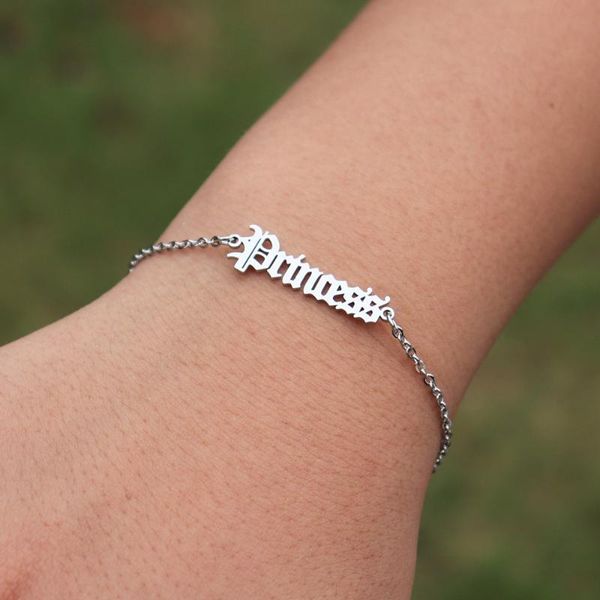 link, chain 10pcs silver color gift princess letter bracelets for babygirl gold hand link vintage jewelry stainless steel bracelet, Black
link, chain 10pcs silver color gift princess letter bracelets for babygirl gold hand link vintage jewelry stainless steel bracelet, Black