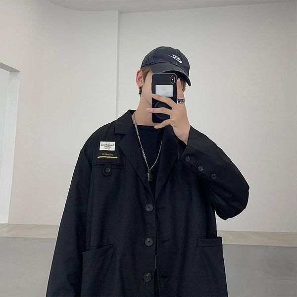 men's jacket 2021 autumn slim solid color jean single breasted long sleeve loose casual lapel youth wear jackets, Black;brown
men's jacket 2021 autumn slim solid color jean single breasted long sleeve loose casual lapel youth wear jackets, Black;brown