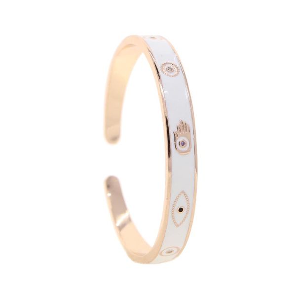 bangle 2021 fashion white enamel lucky turkish evil eye open cuff charm bracelets for women lady wedding jewelry, Black
bangle 2021 fashion white enamel lucky turkish evil eye open cuff charm bracelets for women lady wedding jewelry, Black