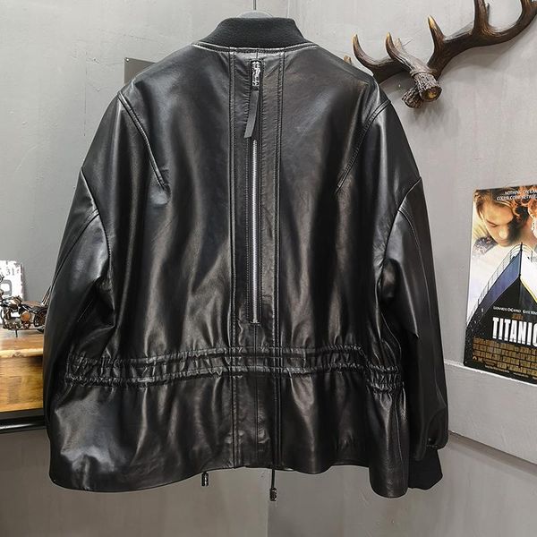 women's leather & faux real black jacket luxurious street clothes spring and autumn pocket bulk coat sheepskin fashionable motorcycle
women's leather & faux real black jacket luxurious street clothes spring and autumn pocket bulk coat sheepskin fashionable motorcycle