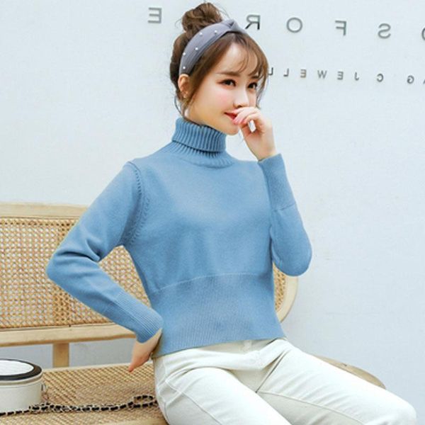 autumn winter women fashion casual high neck short sweater pure color elegant slim pullover office lady sweaters blue green red women's, White;black
autumn winter women fashion casual high neck short sweater pure color elegant slim pullover office lady sweaters blue green red women's, White;black