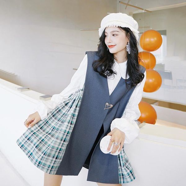 women's vests suit vest spring and autumn 2021 korean version loose minority sleeveless outerwear 1-177, Black;white
women's vests suit vest spring and autumn 2021 korean version loose minority sleeveless outerwear 1-177, Black;white