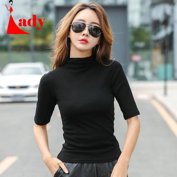 women's t-shirt 2021 brand womens half high collar mid-sleeved t shirt for female woman clothing thin t-shirts, White
women's t-shirt 2021 brand womens half high collar mid-sleeved t shirt for female woman clothing thin t-shirts, White