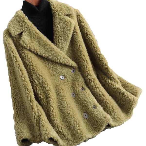 women's fur & faux 2021 women winter natural thick warm coat lady slim real sheep shearing wool jacket female plush lamb overcoat k393, Black
women's fur & faux 2021 women winter natural thick warm coat lady slim real sheep shearing wool jacket female plush lamb overcoat k393, Black