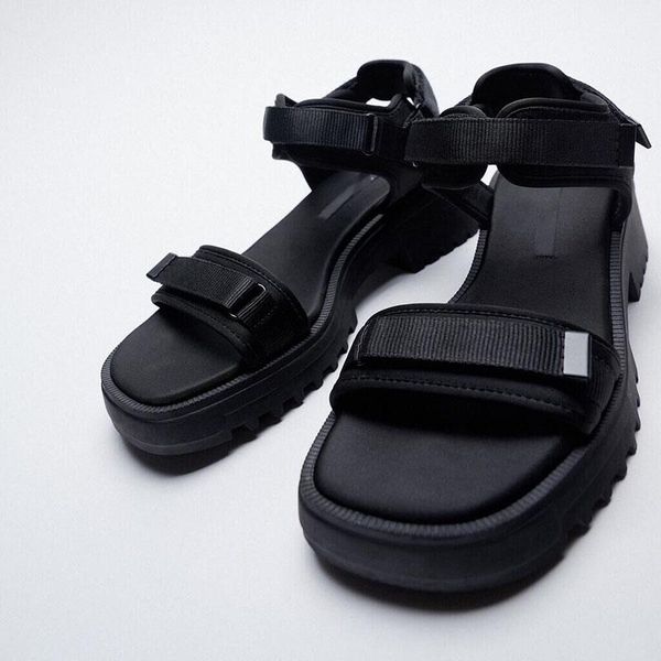 sandals summer chunky heel strap casual women hook and loop square toe sports, Black
sandals summer chunky heel strap casual women hook and loop square toe sports, Black