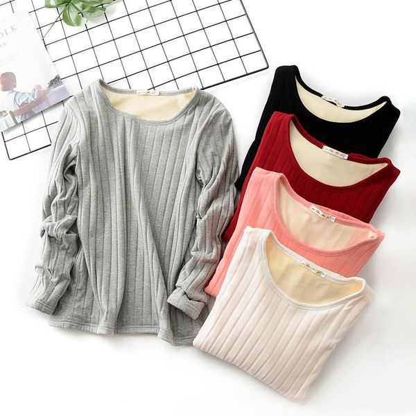 women's t-shirt plus size 3xl autumn winter velvet t shirt women thick slim stretch long sleeve warm tee femme c5944, White
women's t-shirt plus size 3xl autumn winter velvet t shirt women thick slim stretch long sleeve warm tee femme c5944, White