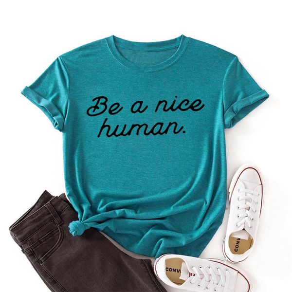 women's t-shirt be a nice human slogan t shirt women cotton shirts 2021 casual streetwear basic tee lady girl aesthetic christian tees, White
women's t-shirt be a nice human slogan t shirt women cotton shirts 2021 casual streetwear basic tee lady girl aesthetic christian tees, White
