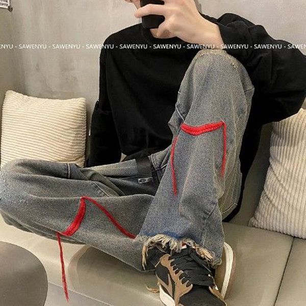 men's jeans and women's rough edge design loose leg pants high street hip hop skateboard y2k ripped, Blue
men's jeans and women's rough edge design loose leg pants high street hip hop skateboard y2k ripped, Blue