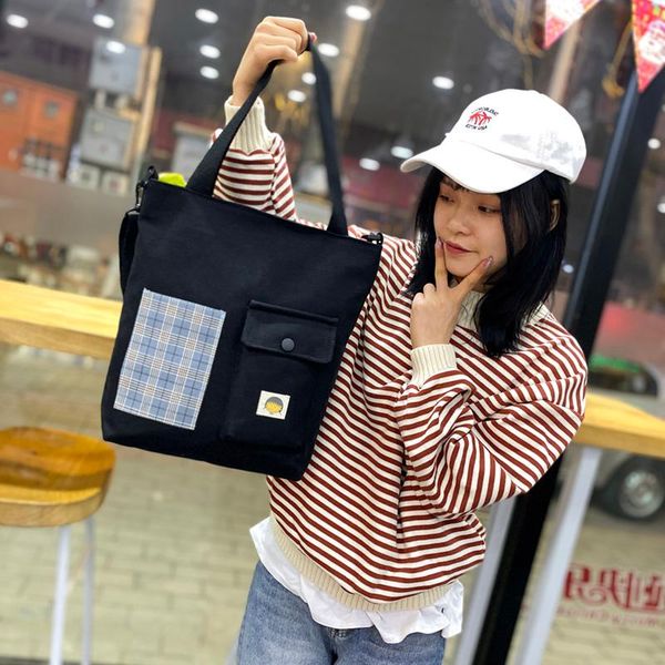 school bags female schoolbag solid color canvas large capacity korean and japanese wild crossbody tote bag
school bags female schoolbag solid color canvas large capacity korean and japanese wild crossbody tote bag