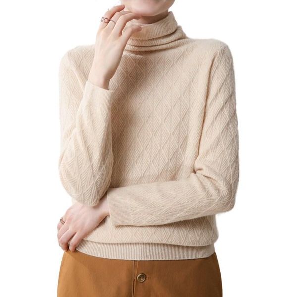 women's sweaters 100% merino wool sweater turtleneck thick jacquard pullover loose long sleeved cashmere bottoming shirt, White;black
women's sweaters 100% merino wool sweater turtleneck thick jacquard pullover loose long sleeved cashmere bottoming shirt, White;black