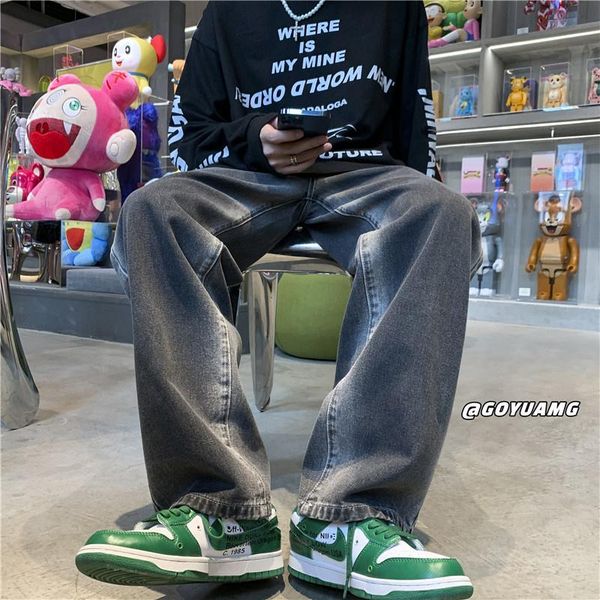 men's jeans washed autumn loose straight tube versatile korean fashion gradient wide leg floor pants streetwear, Blue
men's jeans washed autumn loose straight tube versatile korean fashion gradient wide leg floor pants streetwear, Blue