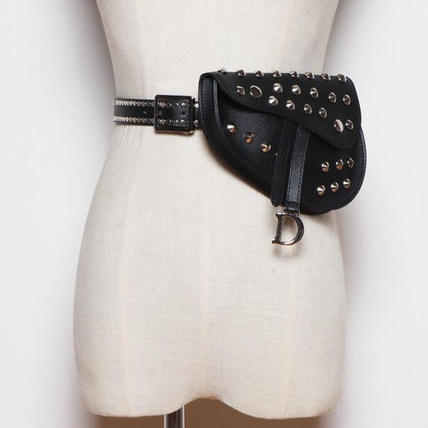 punk rivet studded waist bag adjustable detachable pu leather belt with phone european female chest flap pack bags
punk rivet studded waist bag adjustable detachable pu leather belt with phone european female chest flap pack bags