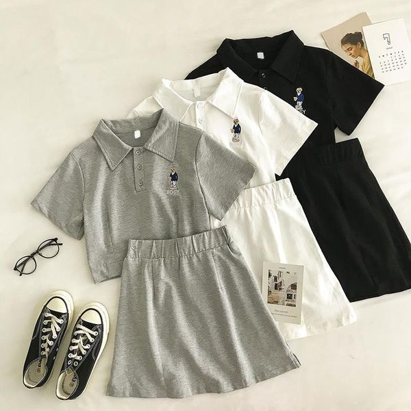 summer skirts and women dress sets tracksuits polo shirts elastic high waist a line skirt two outfits female, White
summer skirts and women dress sets tracksuits polo shirts elastic high waist a line skirt two outfits female, White