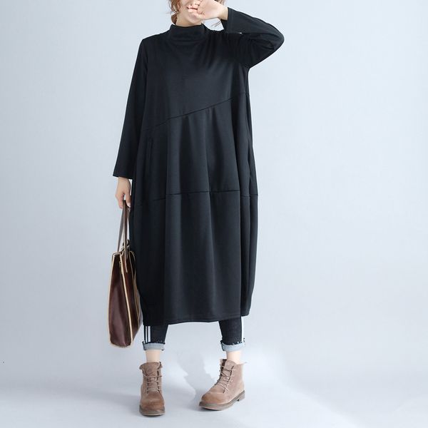 high dresses autumn casual collar long sleeve solid color large loose fashion dress, Black;gray
high dresses autumn casual collar long sleeve solid color large loose fashion dress, Black;gray