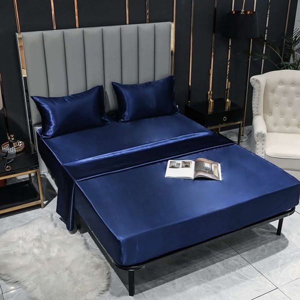 bed linings satin satin single sheet fitted pillow case yama bedding home textile