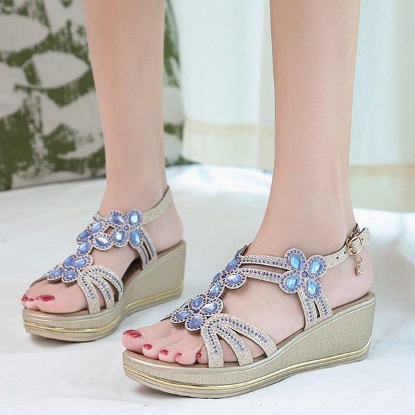 women bohemian sandals platform crystal 2021 summer fashion outdoor beach casual breathable female shoes, Black
women bohemian sandals platform crystal 2021 summer fashion outdoor beach casual breathable female shoes, Black