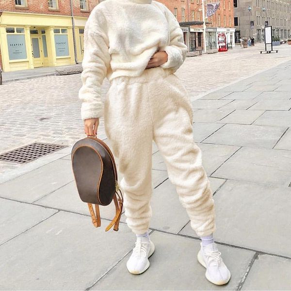 women's pants & capris loose leggings trousers solid color sports autumn and winter furry jogging fleece casual women, Black;white
women's pants & capris loose leggings trousers solid color sports autumn and winter furry jogging fleece casual women, Black;white