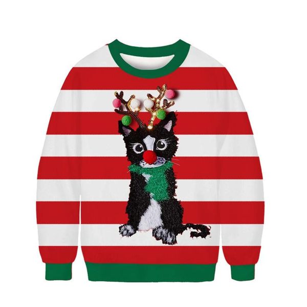 men's sweaters funny cat ugly christmas sweater men women feline holiday pullover xmas crew neck sweatshirt 3d printed jumper, White;black
men's sweaters funny cat ugly christmas sweater men women feline holiday pullover xmas crew neck sweatshirt 3d printed jumper, White;black