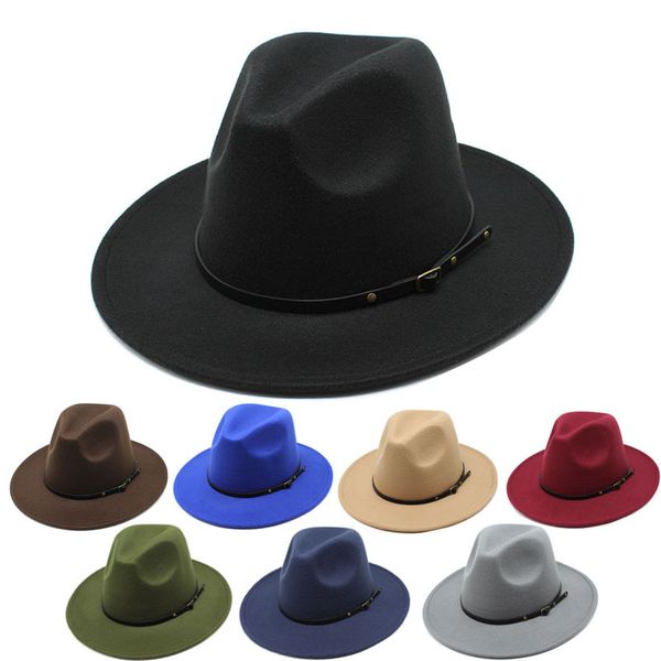 2021 new style wide brim hats women solid panama belt band classic formal wedding decorate for men camel khaki fedora sombreros de mujer, Blue;gray
2021 new style wide brim hats women solid panama belt band classic formal wedding decorate for men camel khaki fedora sombreros de mujer, Blue;gray