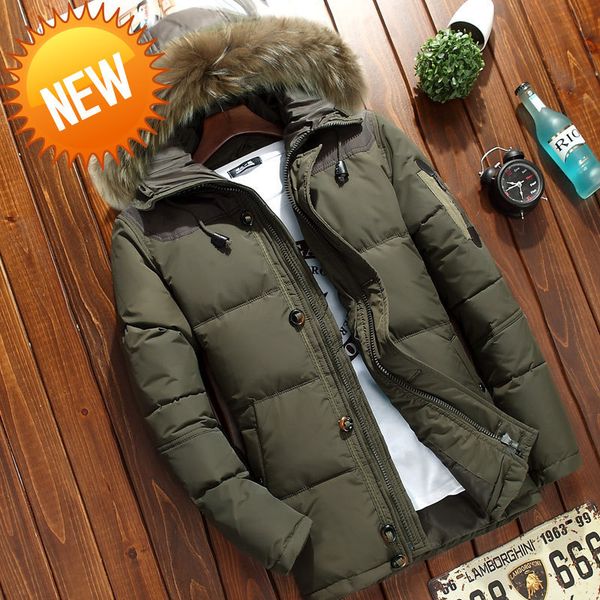 winter men outwear down jackets white duck coat with fur collar male warm zipper thick hooded jacket, Black
winter men outwear down jackets white duck coat with fur collar male warm zipper thick hooded jacket, Black