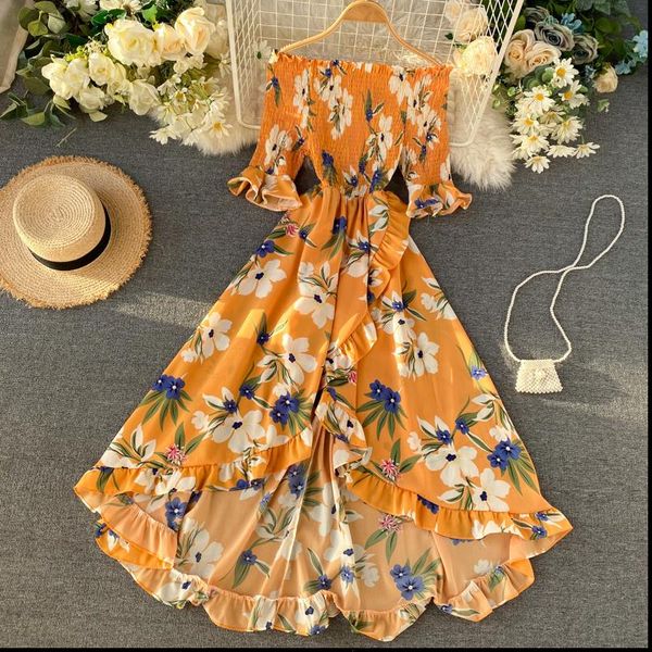 womens dress boho vintage ruffles floral print split off shoulder summer long party women irregular beach holiday, Black;gray
womens dress boho vintage ruffles floral print split off shoulder summer long party women irregular beach holiday, Black;gray