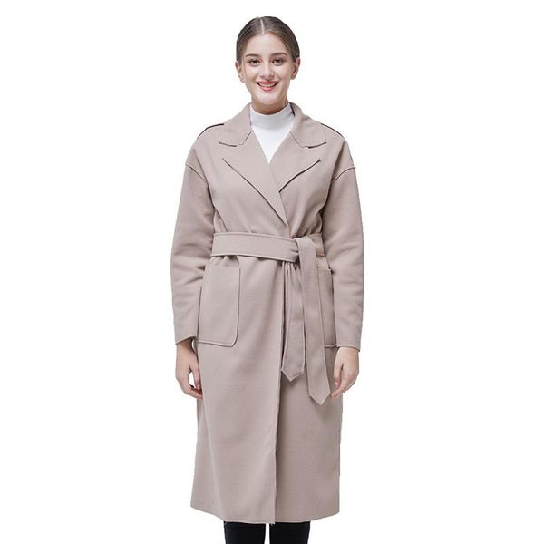 women's wool & blends winter lapel mid-long blend coat 2021 ladies warm trench outerwear with belt female oversized windbreaker coats, Black
women's wool & blends winter lapel mid-long blend coat 2021 ladies warm trench outerwear with belt female oversized windbreaker coats, Black