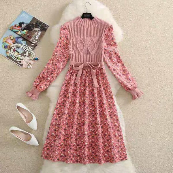 casual dresses patchwork knitted for women fall clothes arrival vintage floral vestidos chic lantern sleeve fake two dress, Black;gray
casual dresses patchwork knitted for women fall clothes arrival vintage floral vestidos chic lantern sleeve fake two dress, Black;gray
