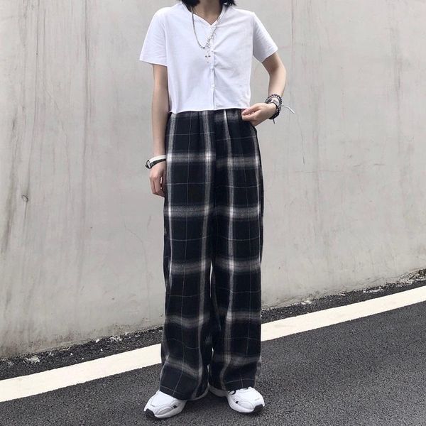 women's pants & capris vintage plaid patchwork harajuku woman trousers elastics high waist korean straight sweatpants jogger pantalones, Black;white
women's pants & capris vintage plaid patchwork harajuku woman trousers elastics high waist korean straight sweatpants jogger pantalones, Black;white