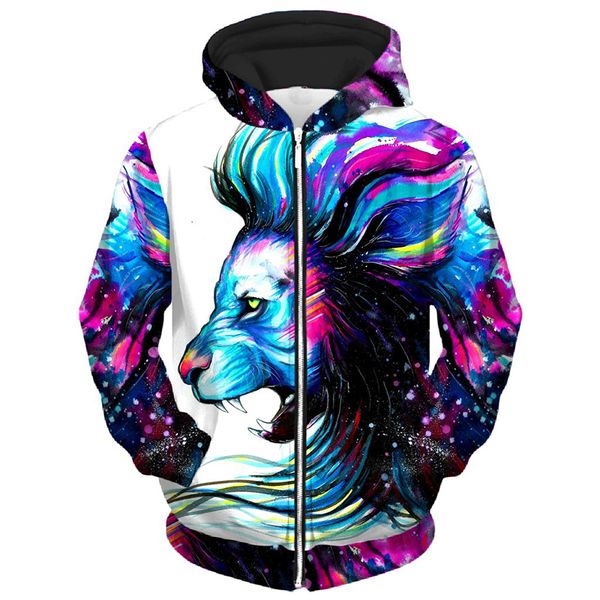color wild lion pattern men s zip-up hoodie visual impact party punk goth round neck sweatshirt hoodie, Black
color wild lion pattern men s zip-up hoodie visual impact party punk goth round neck sweatshirt hoodie, Black