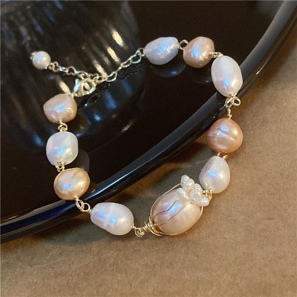 link, chain hand-woven korean pink freshwater pearl bracelet light luxury jewelry birthday gift 2021 style girls, Black
link, chain hand-woven korean pink freshwater pearl bracelet light luxury jewelry birthday gift 2021 style girls, Black