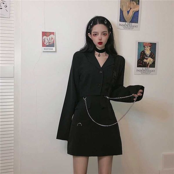 women vintage black two piece set streetwear split flare sleeve crop + mini skirt matching mujer suit outfit 210601, White
women vintage black two piece set streetwear split flare sleeve crop + mini skirt matching mujer suit outfit 210601, White