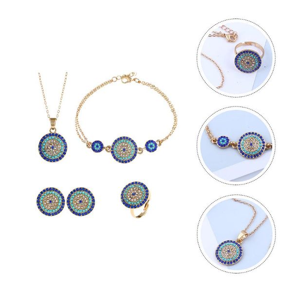 pendant necklaces 1 set necklace earrings ring bracelet kit round turkish blue eye jewelry, Silver
pendant necklaces 1 set necklace earrings ring bracelet kit round turkish blue eye jewelry, Silver