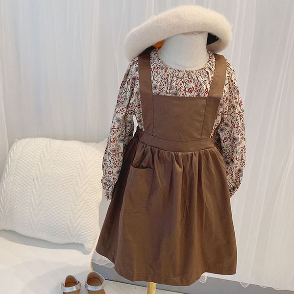 girls clothes suit autumn winter new 2022 korean style long-sleeved floral shirt+retro sling skirt 2pcs sets cotton clothing, White
girls clothes suit autumn winter new 2022 korean style long-sleeved floral shirt+retro sling skirt 2pcs sets cotton clothing, White