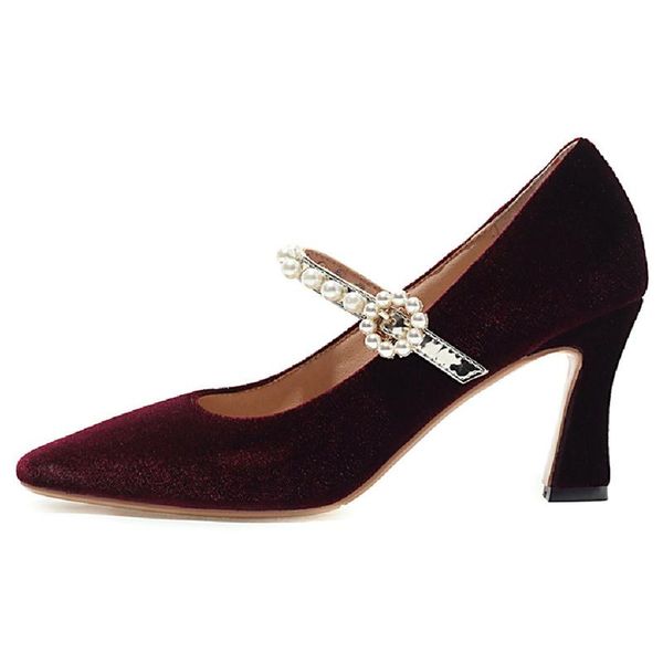 dress shoes luxury high heels woman pumps straps velvet heeled mary janes ladies 2021 party office female large size, Black
dress shoes luxury high heels woman pumps straps velvet heeled mary janes ladies 2021 party office female large size, Black