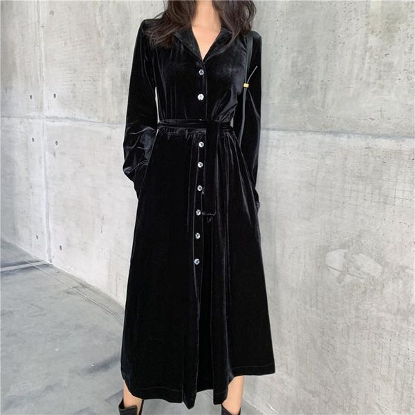 casual dresses hepburn fashion autumn and winter dress 2021 women's french black velvet mid length, Black;gray
casual dresses hepburn fashion autumn and winter dress 2021 women's french black velvet mid length, Black;gray