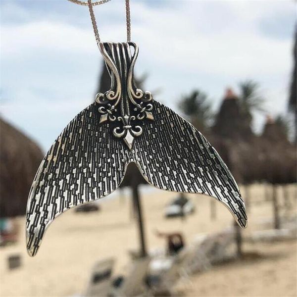 pendant necklaces hi man punk minimalist vintage ocean whale tail necklace women personality temperament engagement jewelry, Silver 
pendant necklaces hi man punk minimalist vintage ocean whale tail necklace women personality temperament engagement jewelry, Silver