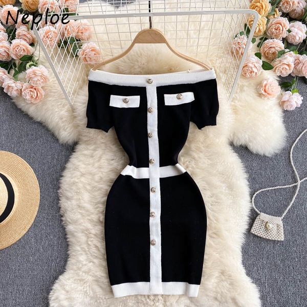 neploe slash neck shoulder strapless party dress women high waist hip skinny vestido knit hit color patch short sleeve robe 210423, Black;gray
neploe slash neck shoulder strapless party dress women high waist hip skinny vestido knit hit color patch short sleeve robe 210423, Black;gray
