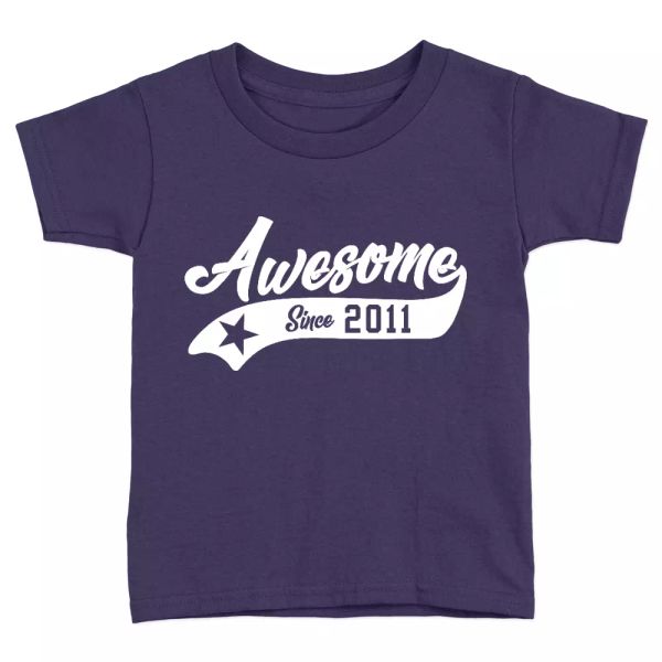 awesome since 2011 kids t-shirt 9th birthday 9 years celebration gift present, White;black
awesome since 2011 kids t-shirt 9th birthday 9 years celebration gift present, White;black