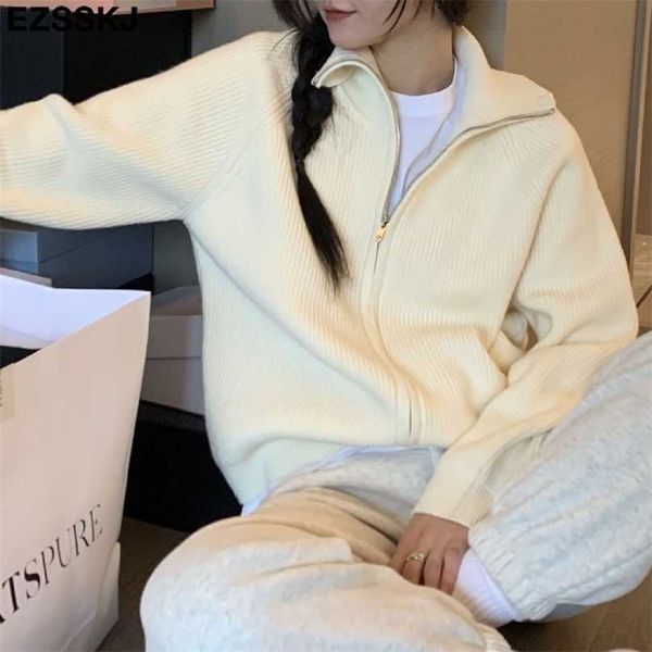 autumn winter warm oversize zipper thick sweater coat women loose sweater pullovers female long sleeve 211011, White;black
autumn winter warm oversize zipper thick sweater coat women loose sweater pullovers female long sleeve 211011, White;black