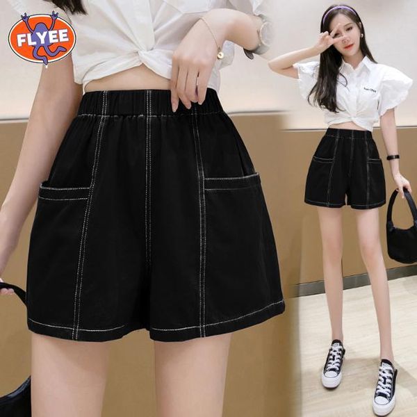 women's shorts summer high waist flared women harajuku korean style sport joggers sweatpants straight elastic trousers, White;black
women's shorts summer high waist flared women harajuku korean style sport joggers sweatpants straight elastic trousers, White;black