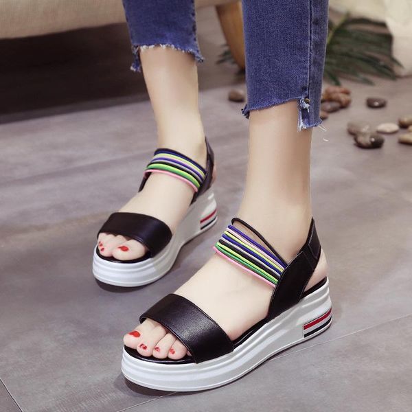 rainbow color joker non slip wedges shoes for women med heels thick sandals summer 2021 platform muffin bottom, Black
rainbow color joker non slip wedges shoes for women med heels thick sandals summer 2021 platform muffin bottom, Black