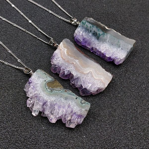 irregular natural purple crystal energy pendant necklaces for women girl fashion party club decor jewelry with chain, Silver
irregular natural purple crystal energy pendant necklaces for women girl fashion party club decor jewelry with chain, Silver